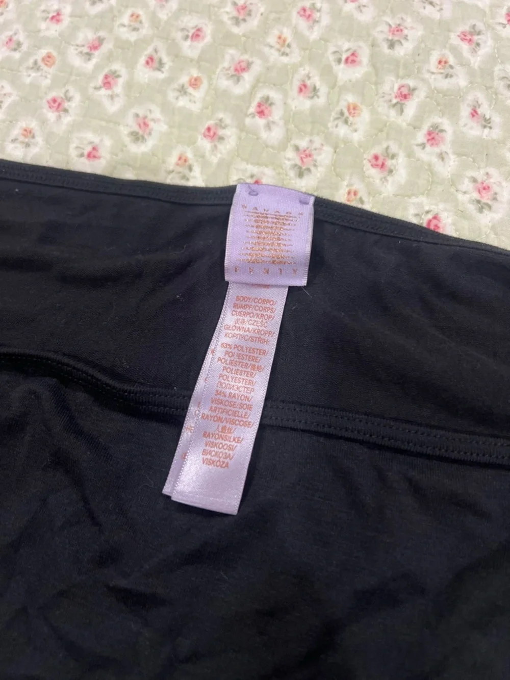 Savage X Fenty Black Tie-Side Bikini Bottoms
